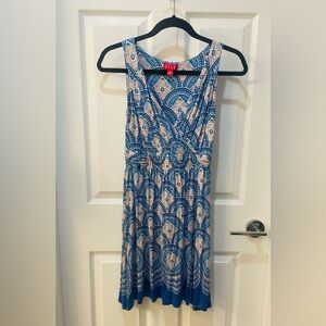 Elle Blue and Orange Patterned Dress
